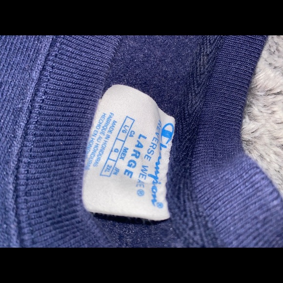 Unisex Champion Crewneck Sweater Navy Blue - Picture 4 of 5